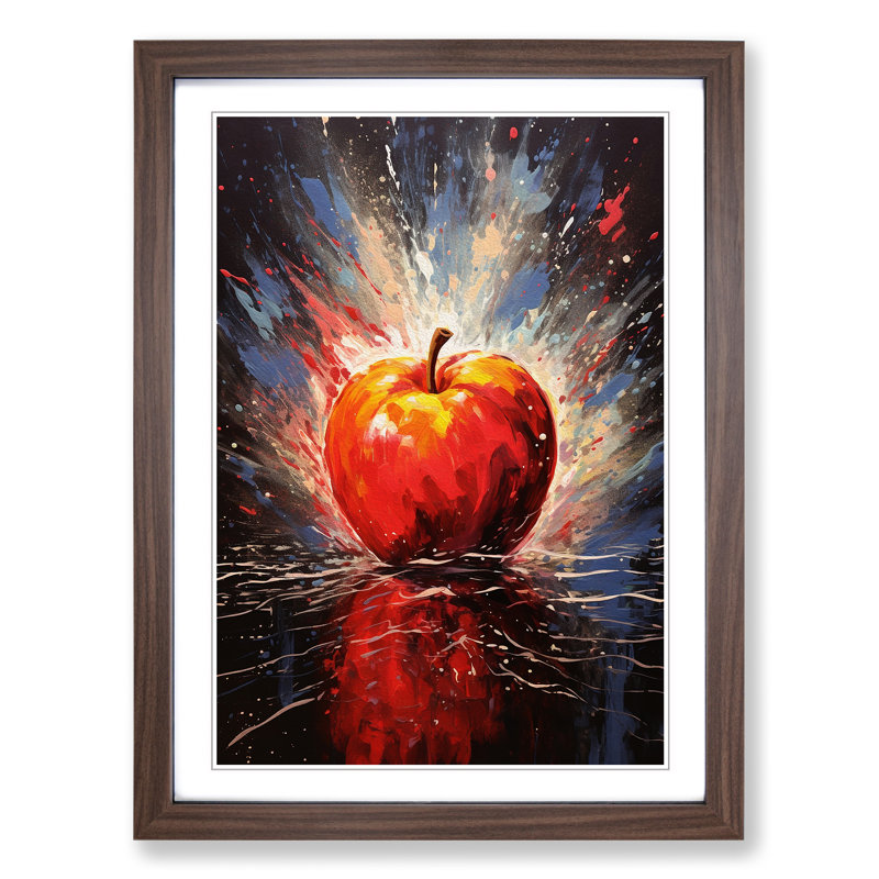 Single Picture Frame Print on Wood, Walnut Framed, 64cm H x 46cm W