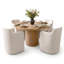 Ensemble de table de salle à manger pour 4 personnes avec table ronde unie et 4 chaises rembourrées en tweed-411248657-411248659