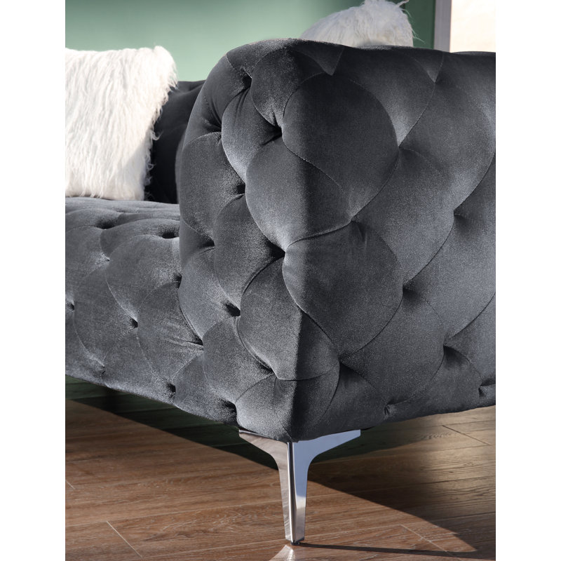 Fauteuil d'appoint, Velours gris