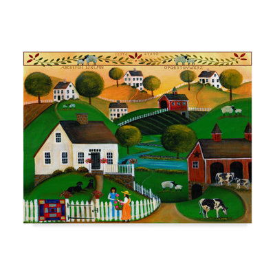 «May Your Home Be Blessed With Many Friends» par Cheryl Bartley, reproduction sur toile