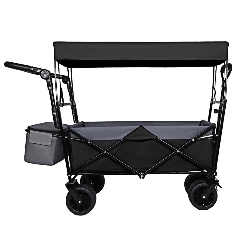Wagon pliable pliable avec auvent, Black