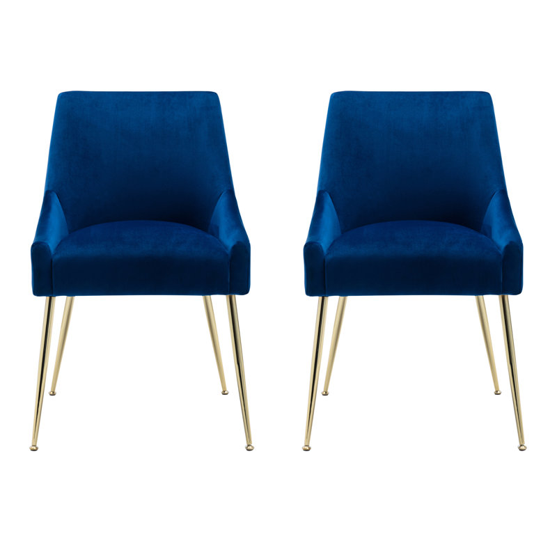 Fauteuil en velours l 21,5 po Koblas, Velours bleu royal