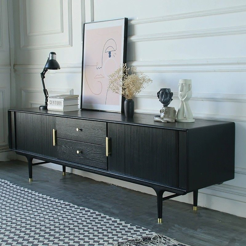 Meuble télé en chêne antique, 70.9"