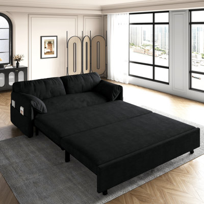 Pull Out Sofa Bed With Side Storage 3-In-1 Convertible Sleeper Sofa Bed Convertible Sofa
