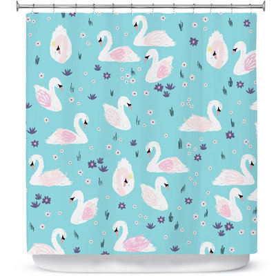Rideau de douche simple swans