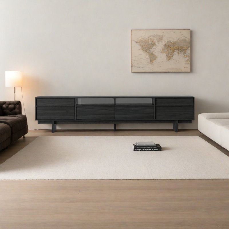 Meuble télé Retro Rib - Mid-Century, Noir
