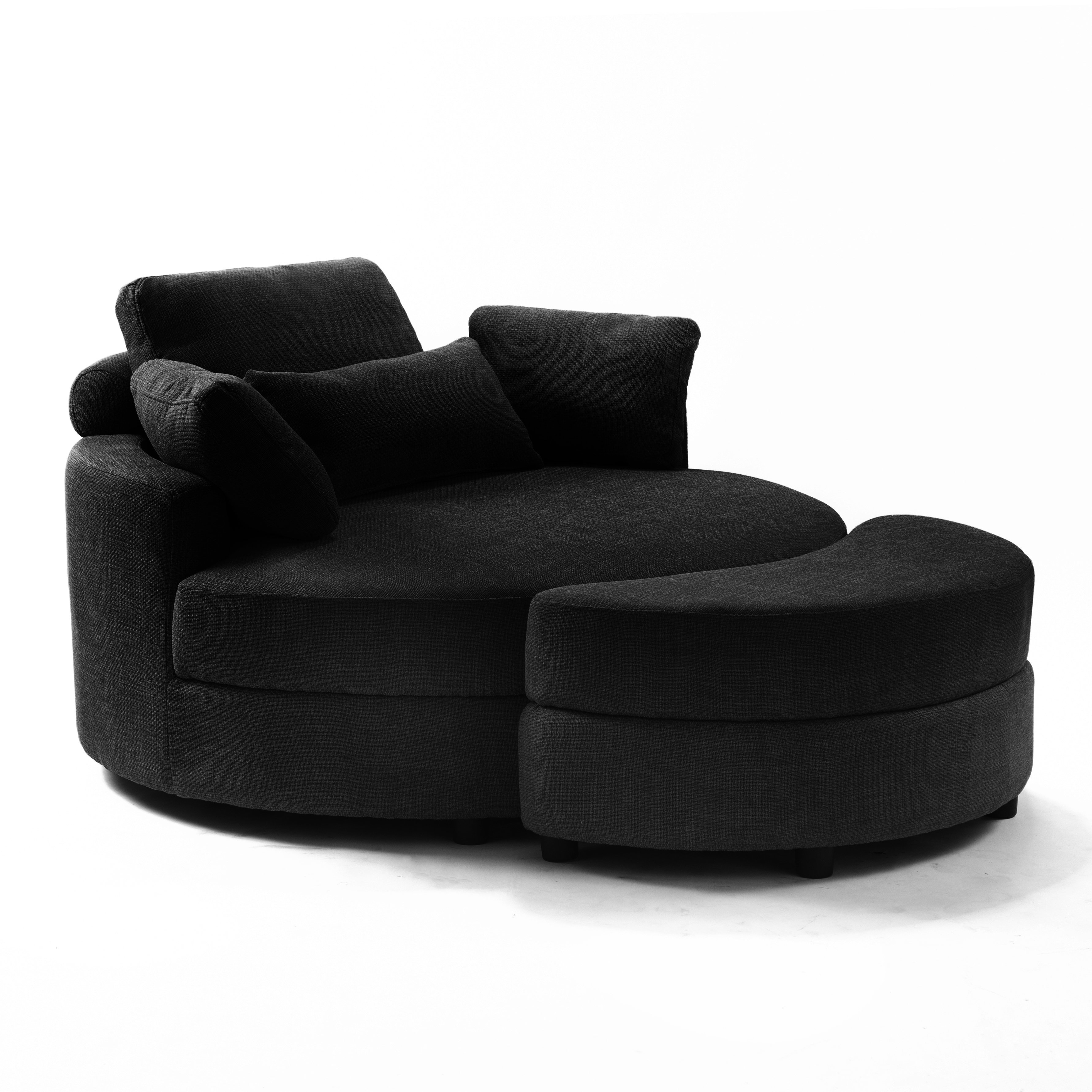 Brayden Studio® Climente Upholstered Barrel Chair with Ottoman | Wayfair