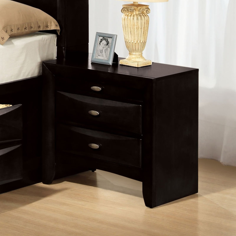 Mobilier de chambre à coucher contemporain pour grand lit double avec tête de lit et bibliothèque de 3 pièces, Grand lit