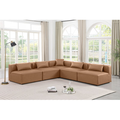 Canapé modulaire en similicuir 5 pièces Ivion