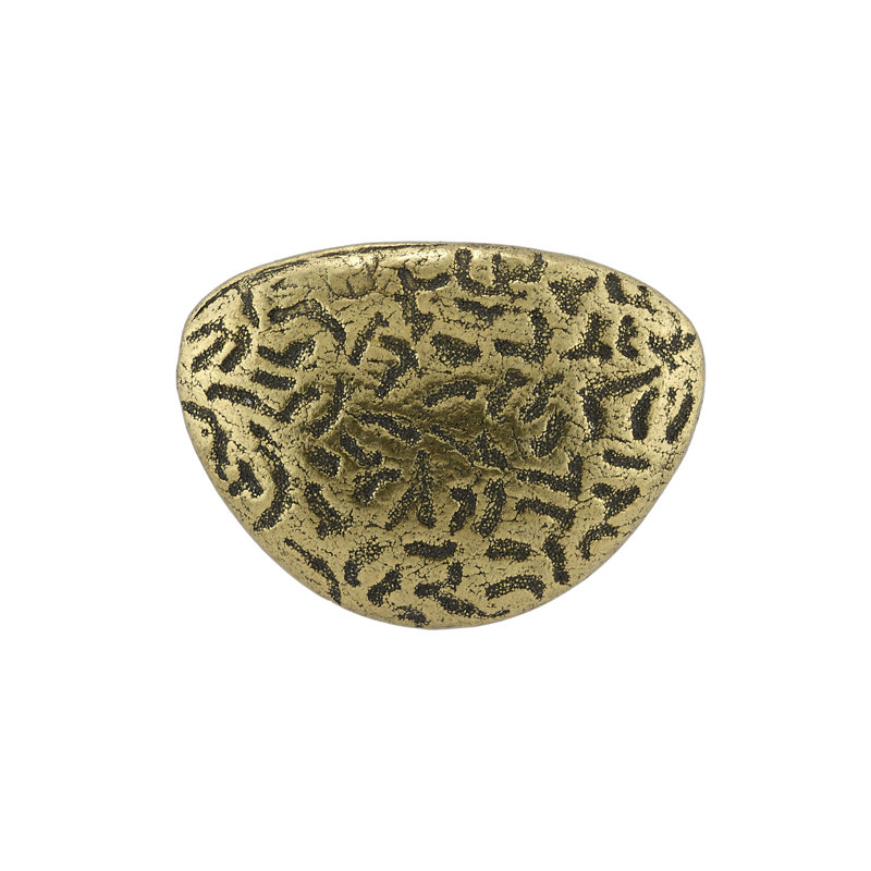 Expression Oval Knob, Hammered Burnished Brass