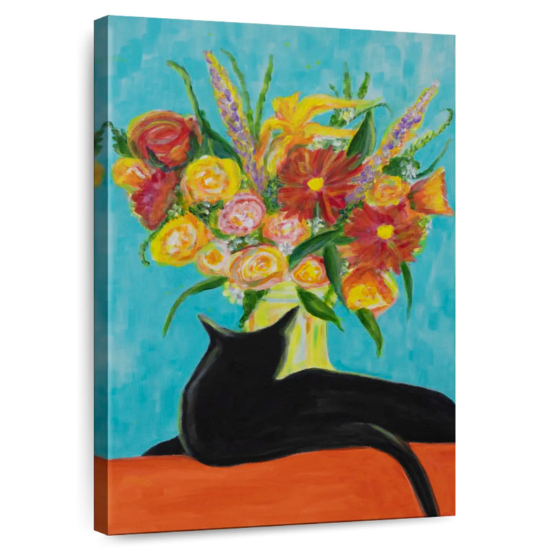 Harnek Resting Black Cat, 30" H x 20" W
