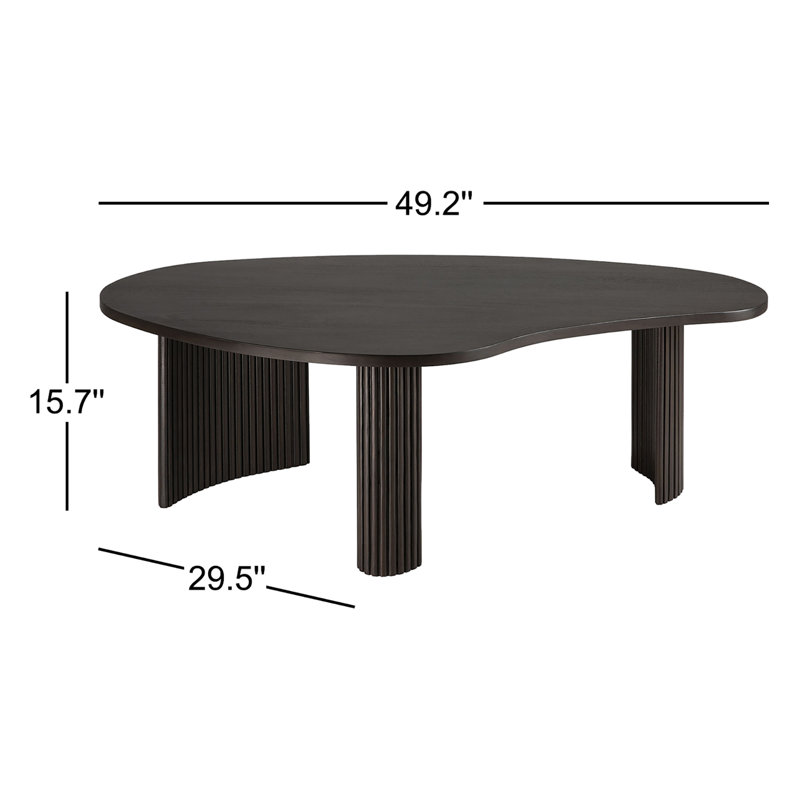 Boomerang Solid Wood Coffee Table, Dark Brown