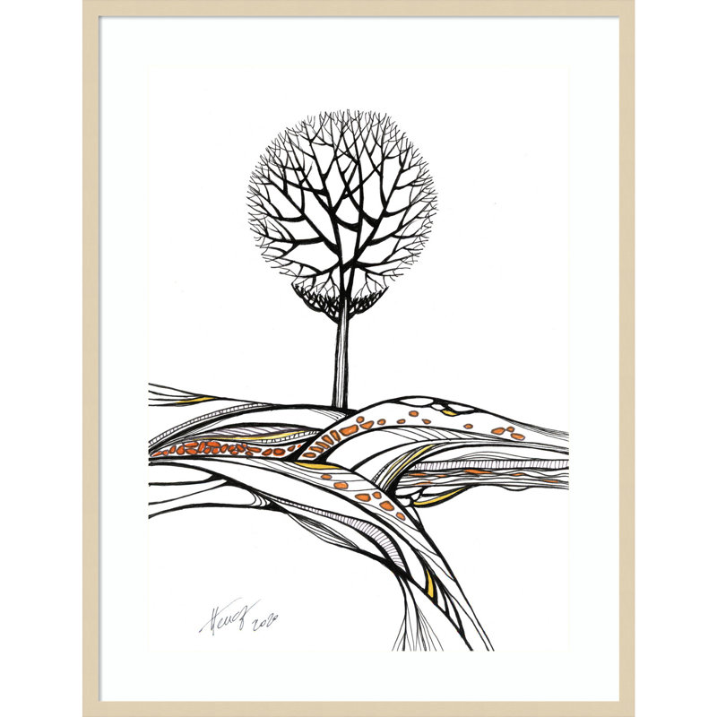 «The Round Tree» par Aniko Hencz, impression sur bois encadrée, H 41 po x l 32 po