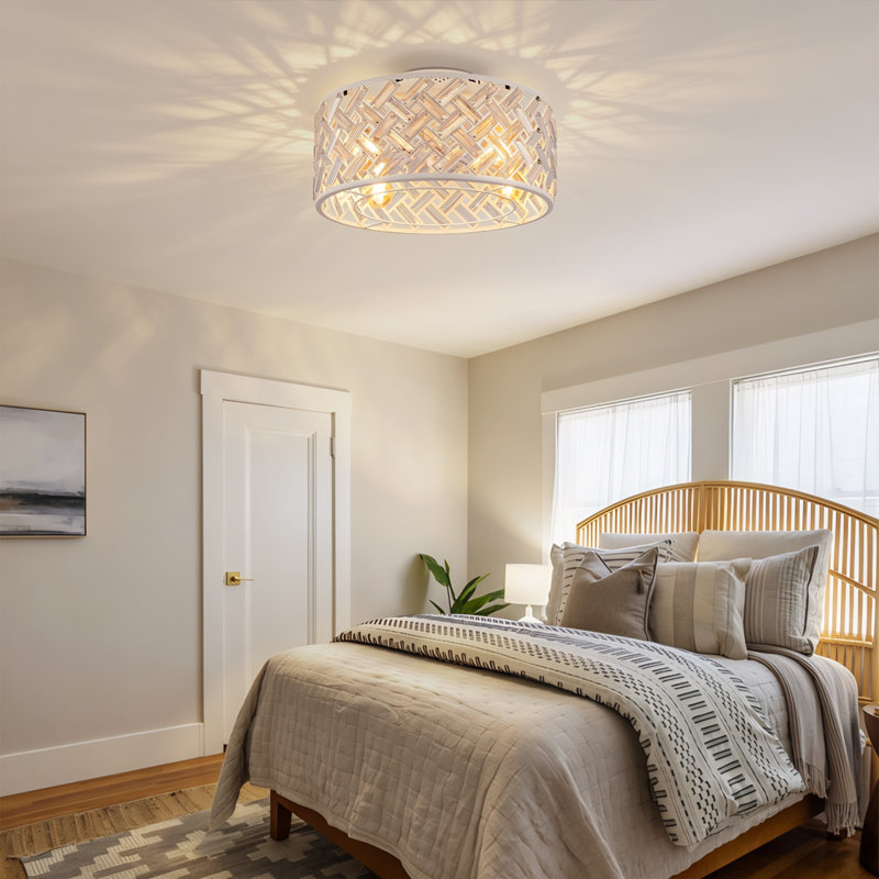 Ventilateur de plafond en cristal avec télécommande, Blanc