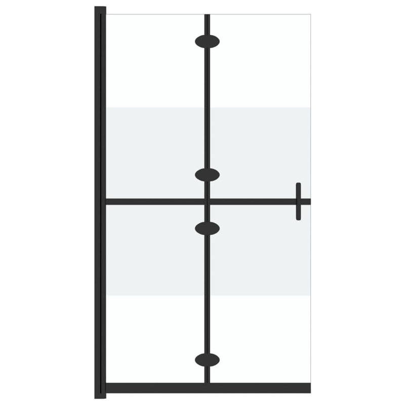 Mckinnie Folding / Bi-Fold Semi-Frameless Tub Door with Frosted Glass, 190cm H x 70cm W