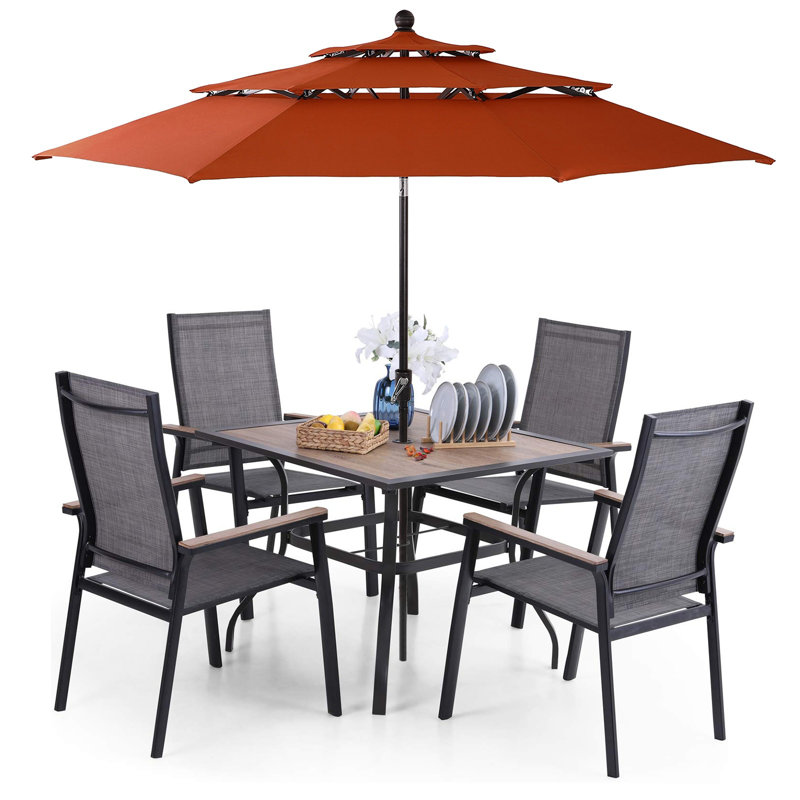 Leonard 4 - Person Patio Dining Set with Square Table