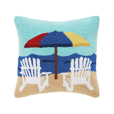  Ocean Adirondacks Hooked Throw Pillow