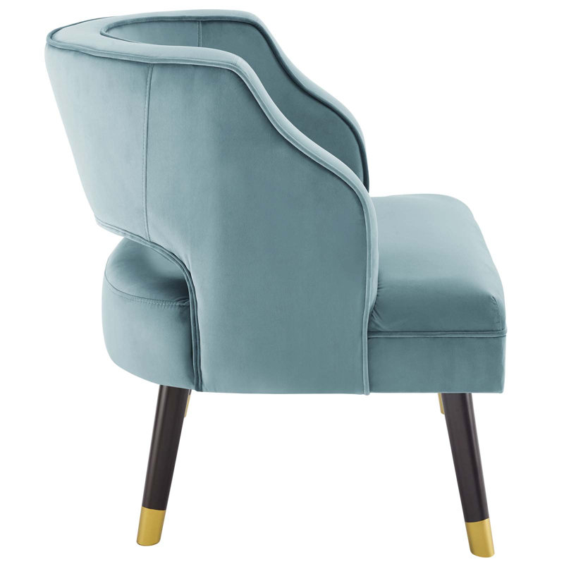 Carson Carrington Taktsberget Velvet Armchair by Modway, Light Blue