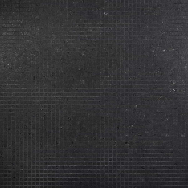 Portrait 1x1 Matte Porcelain Mosaic Tile, Black Gold