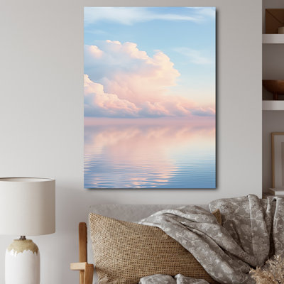 Pink Sky Photo Celestial Reflections - Landscape & Nature Canvas Print