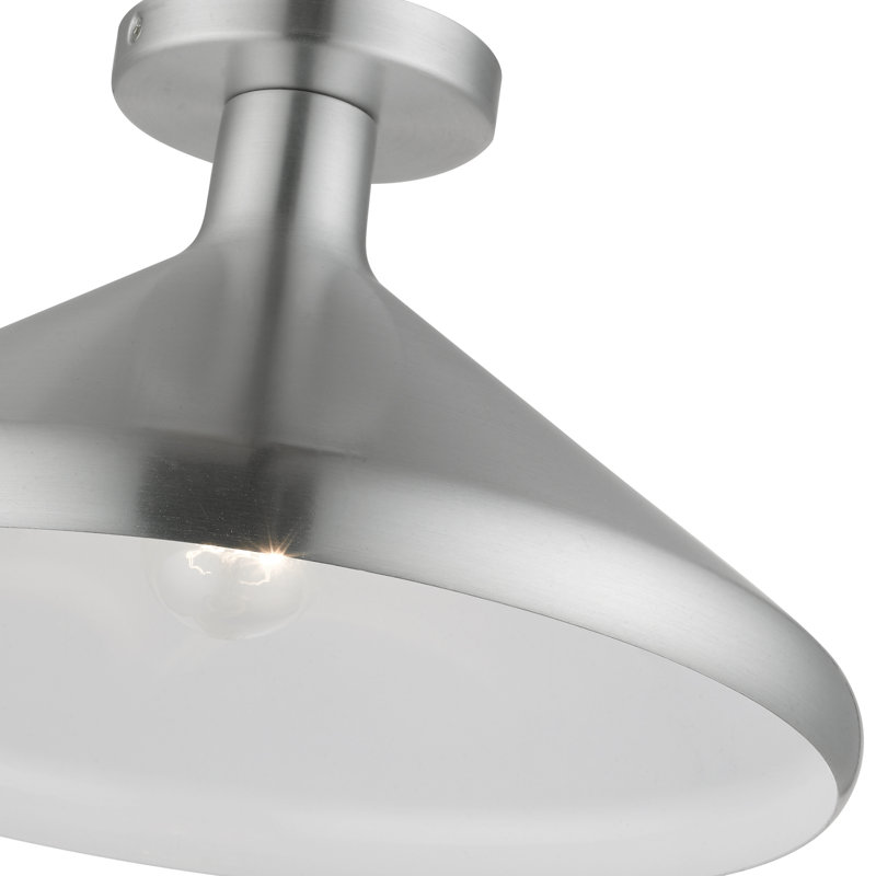 Plafonnier semi-encastré 1 lumière 15,25 po Fieldbrook, Aluminium brossé