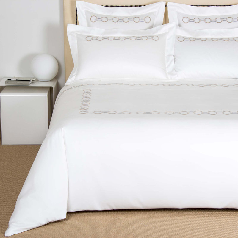 Links Sateen Duvet Cover, Savage Beige/Gray, King Duvet Cover