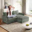 Canapé rembourré 2 places à assise profonde de grande taille avec repose-pieds-861511911