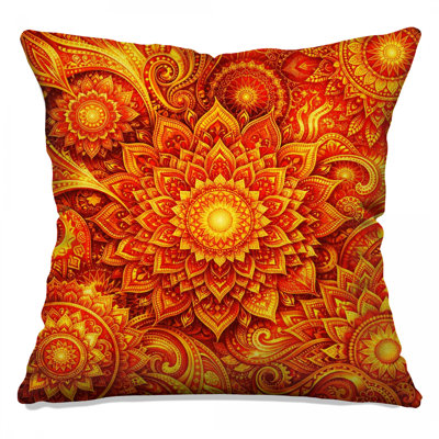 Intricate Mandala Art Double Sided Throw Pillows