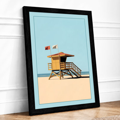 Lifeguard Tower Coastal - Framed Print