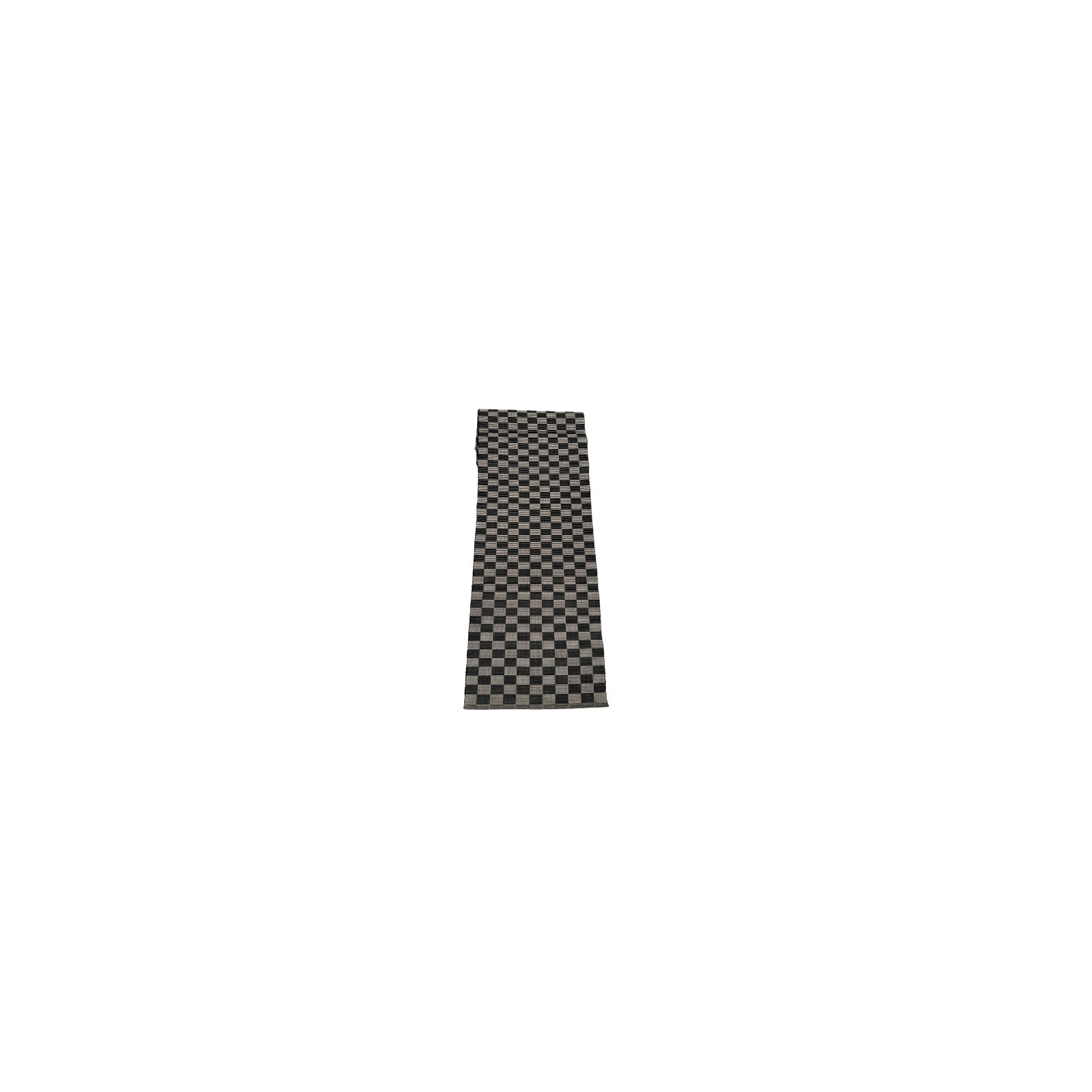 Handloomed Checkered Table Runner, Black