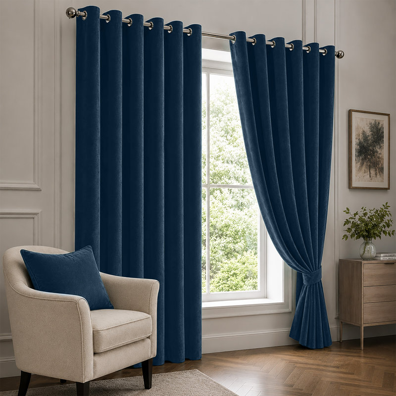 Velvet Room Darkening Curtain Panel Pair, 228 cm X 228 cm