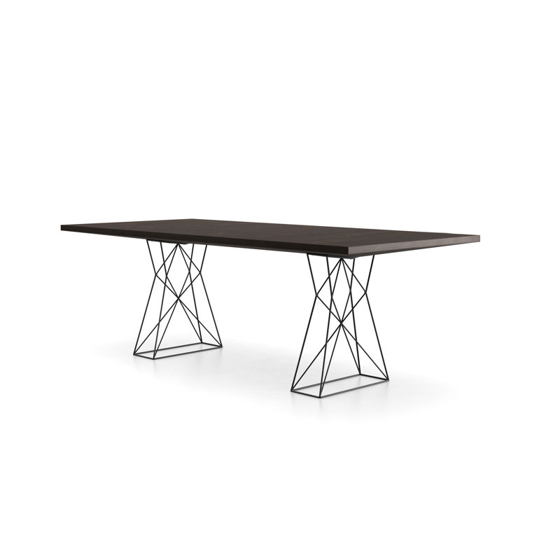 Gawen Dining Table, 39" W x 87" L, Glossy White/ White