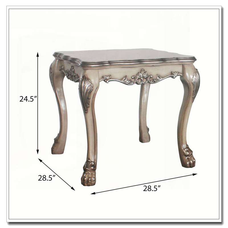 Table de bout carrée rétro blanc os
