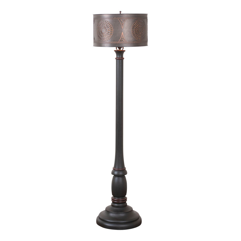 Lampe sur pied traditionnelle 59 po Randalle, Rustique / Noir