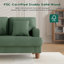 220cm Corduroy Sofa with 3 Seats, No Tool Assembly,Solid Wood Frame and Solid Wood Legs-1327335158