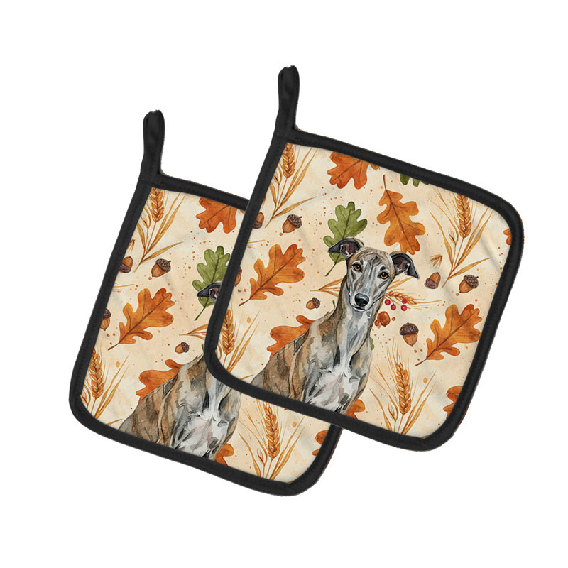 Paire de supports à casseroles Brindle Greyhound Heirloom Fall