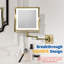  Miroir de maquillage mural rechargeable avec lumières, miroir de coiffeuse grossissant 1X / 10X à double face avec lumière 3 couleurs, écran tactile à intensité variable, bras rotatif à extension à 360 ° (laiton antique)-686560280