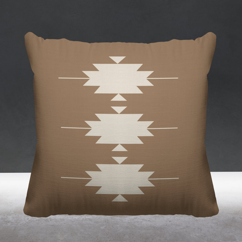 Coussin intérieur / extérieur Sike Southwestern, L 19 po x H 19 po, Beige