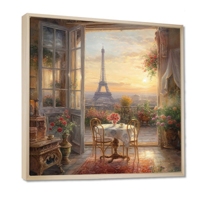 «Beautiful Eiffel Tower In Paris II», reproduction d'art sur toile encadrée Paris