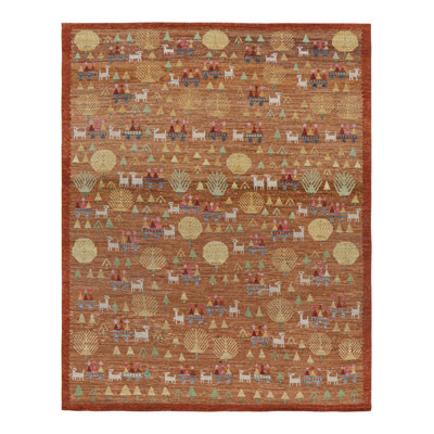 Rug & Kilim’S Swedish Rug In Brown With Figural Geometric Patterns