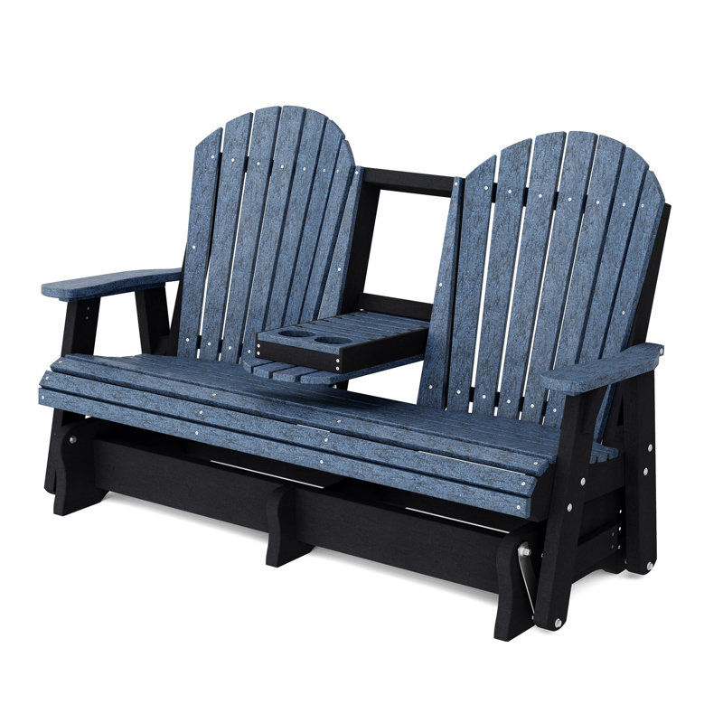 Fauteuil oscillant 5 pi avec console Heritage, Bleu patriote / Noir