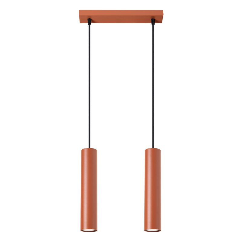 Bergmundur - Light Stainless Steel Pendant, Red, 13cm W x 14cm D, 2 Lights