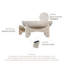 Table basse Balais 32 po, plateau tambour en bois de manguier, blanc délavé classique