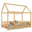 Lit de plancher en bois avec cadre de toit de maison, garde-corps de clôture-1021479586-1021479587