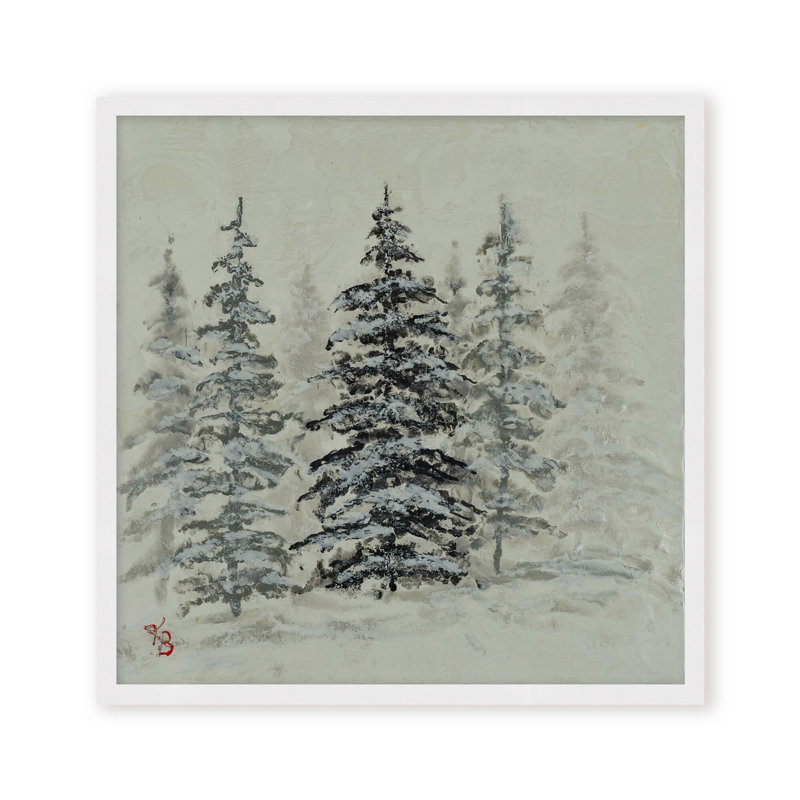Nature Inspired "Serene Grove" Canvas Wall Art By , 12" H x 12" W, Framed Canvas, White