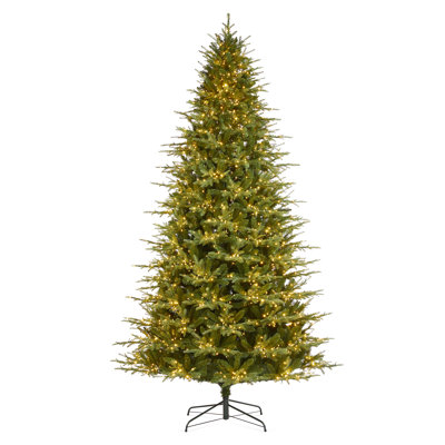 Leilonie Flocked 11' Pre-Lit Fir Christmas Tree