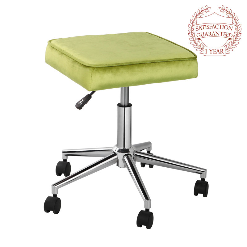 Adjustable Height Lab Stool with Removable Casters/Wheels, Green