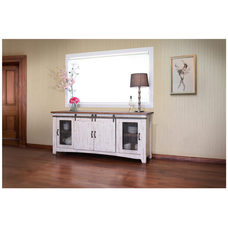 Unfinished TV Stand, White, 70" W