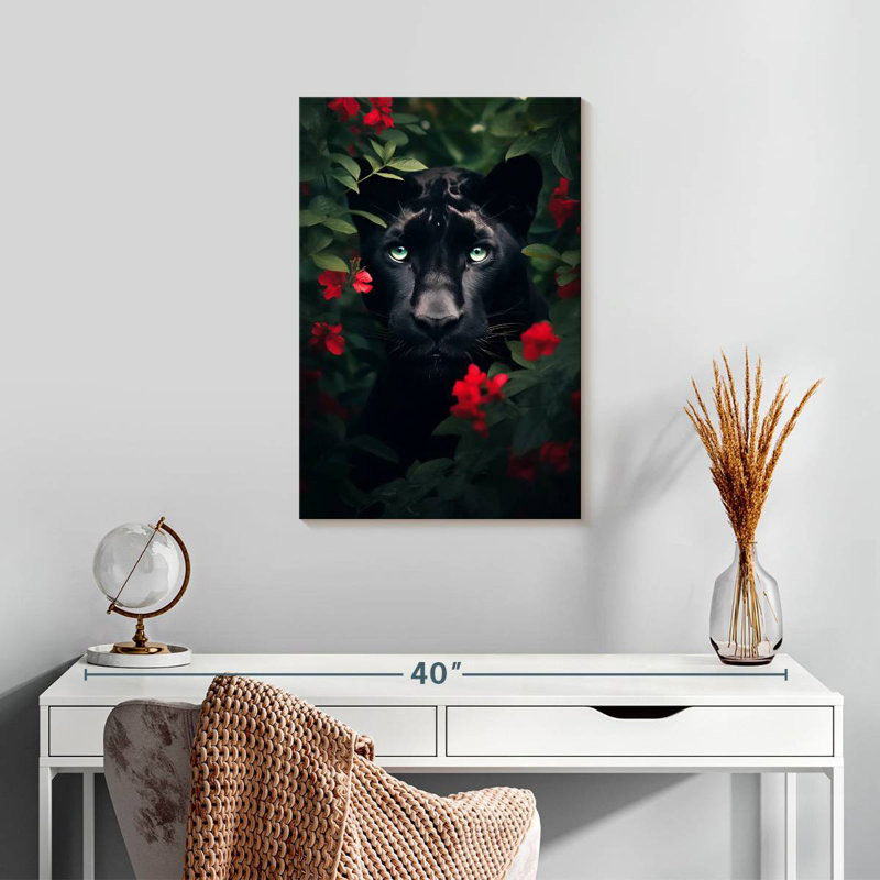 Fleurs de panthère noire Brampt II, H 24 po x l 16 po