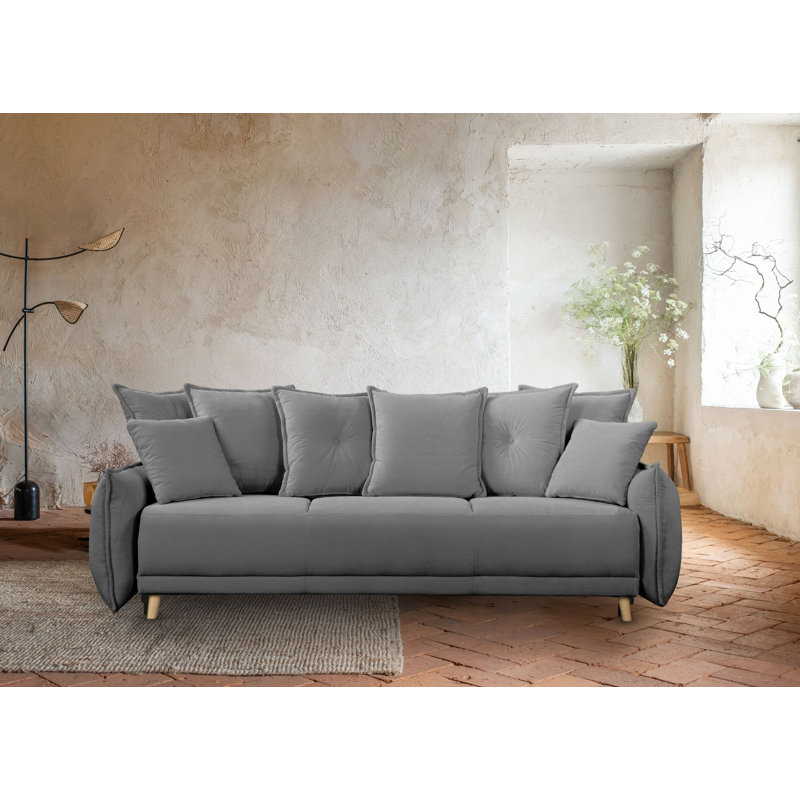 Lazy Lukka 3 Seater Corduroy Sofa Bed, Grey